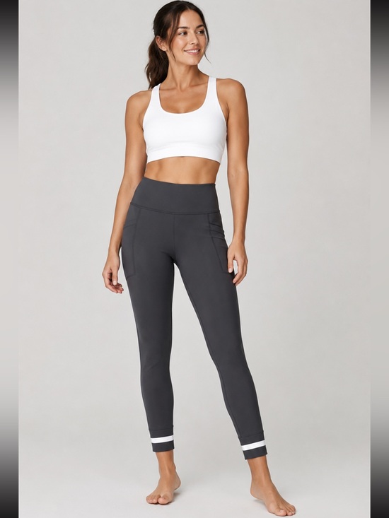 Athleta Pants - #268 NWT Athleta Salutation Stash Colorblock 7/8 Leggings Black White XXS